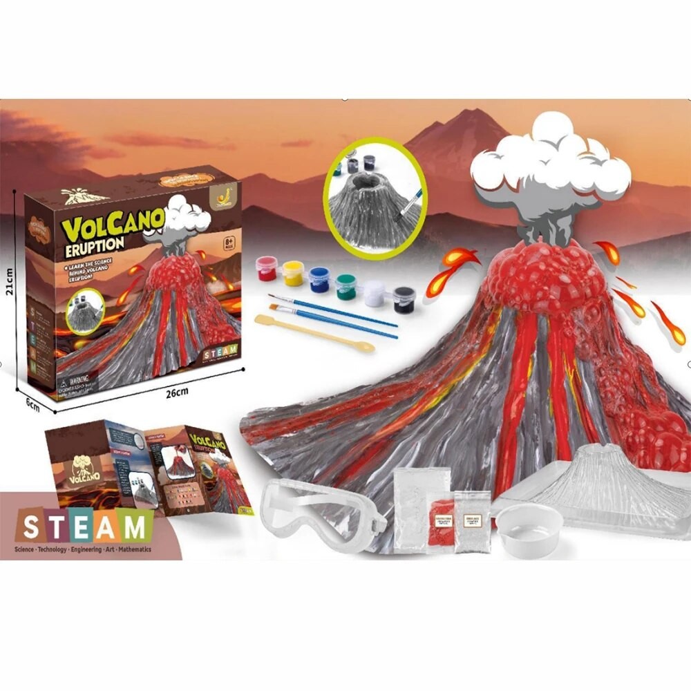 ♝Creative Volcano Eruption Experiment Set DIY Painting Coloring Kit ...