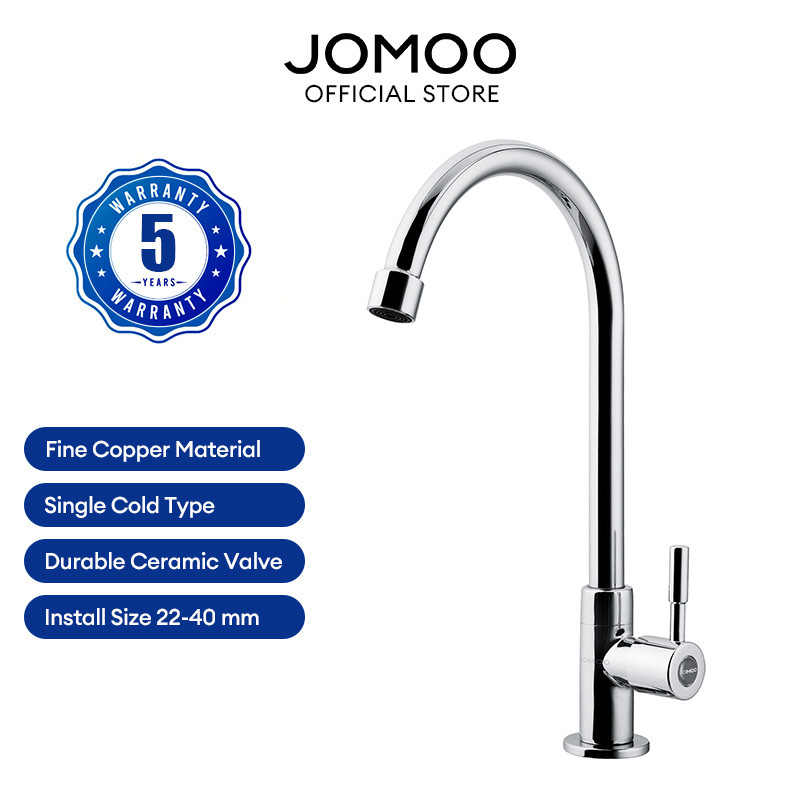 JOMOO Single Level Cold Kitchen Tap 360° Swivel Outlet Water Tap 7713 ...