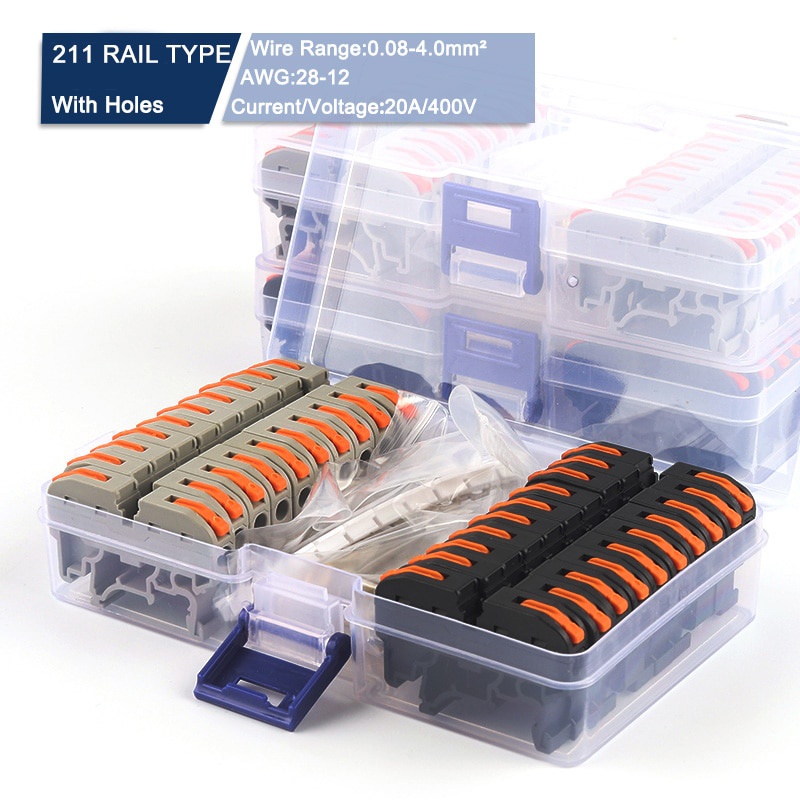 Boxed Din Rail 211 Splicing TYPE Wire Connector Quick Connection ...