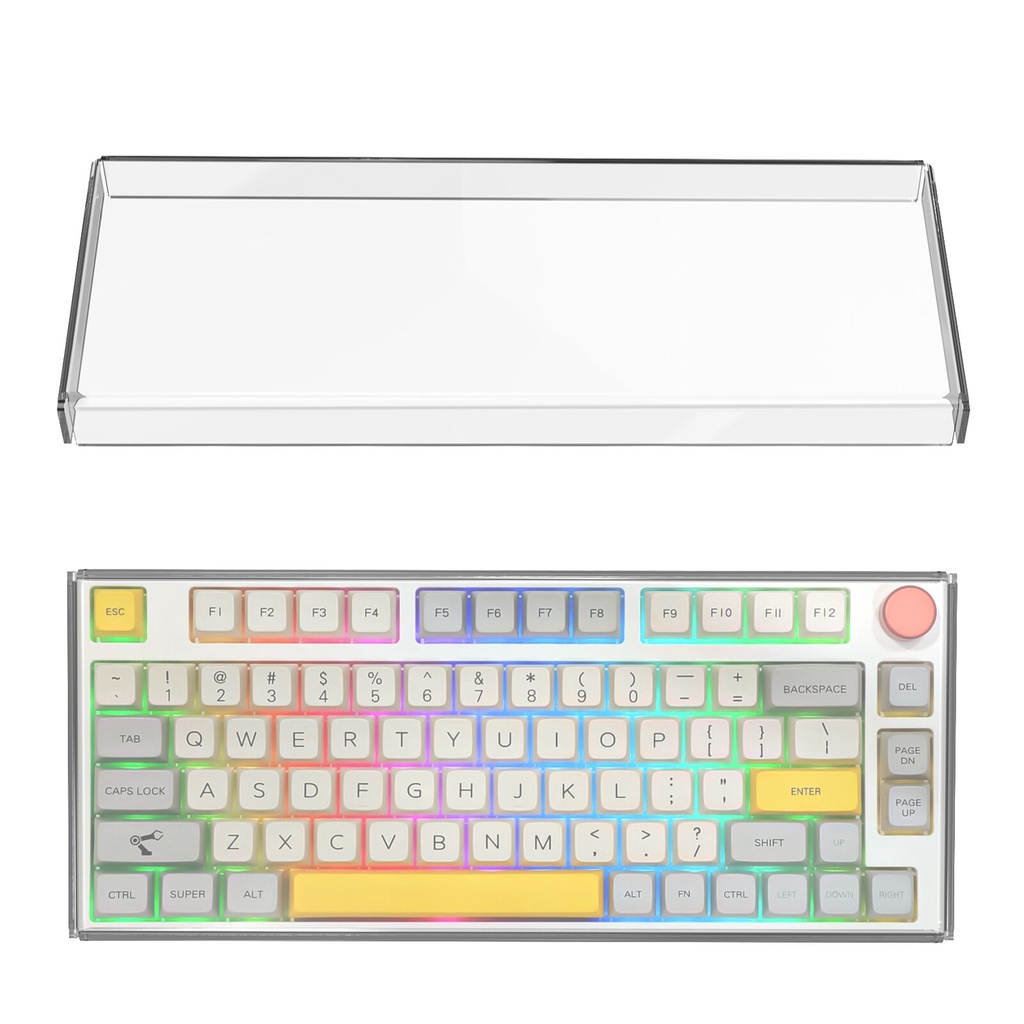Geekria 75% Knob Keyboard Dust Cover, Clear Acrylic Keypads Cover for ...