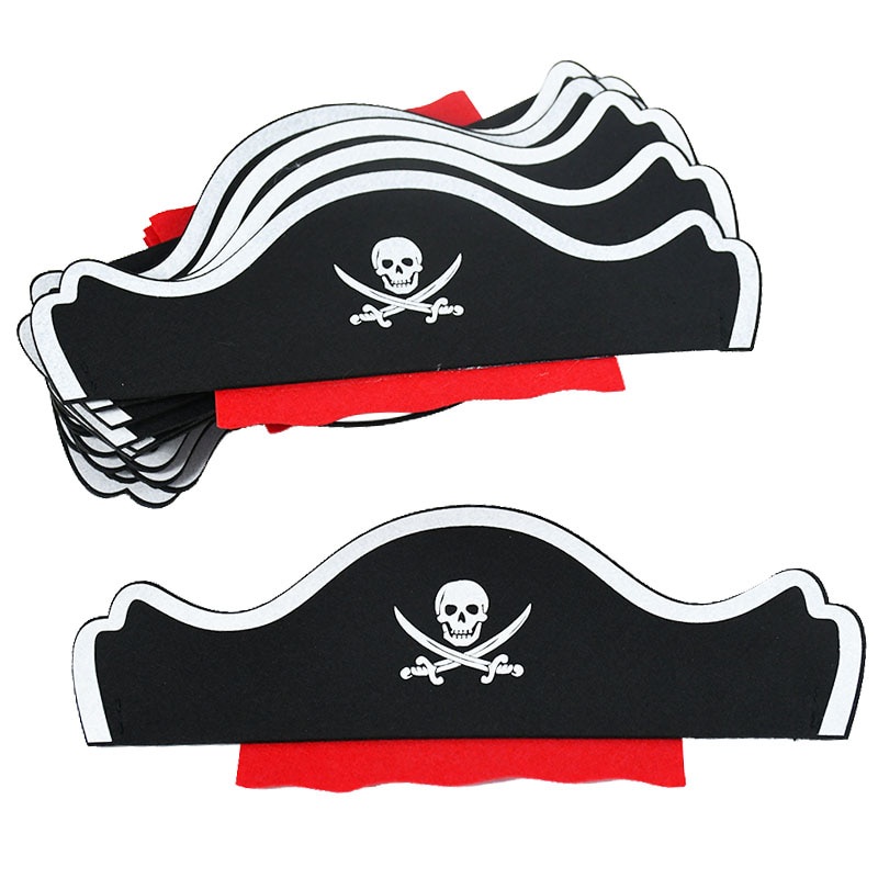 Halloween Pirate Hat Felt Classical Hats Skull And Cross Pattern ...