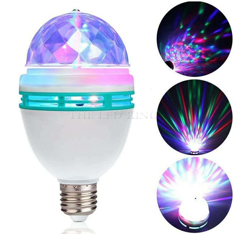 LED Crystal Color Magic Ball Lights Rotating RGB LED Stage Light Bulb ...