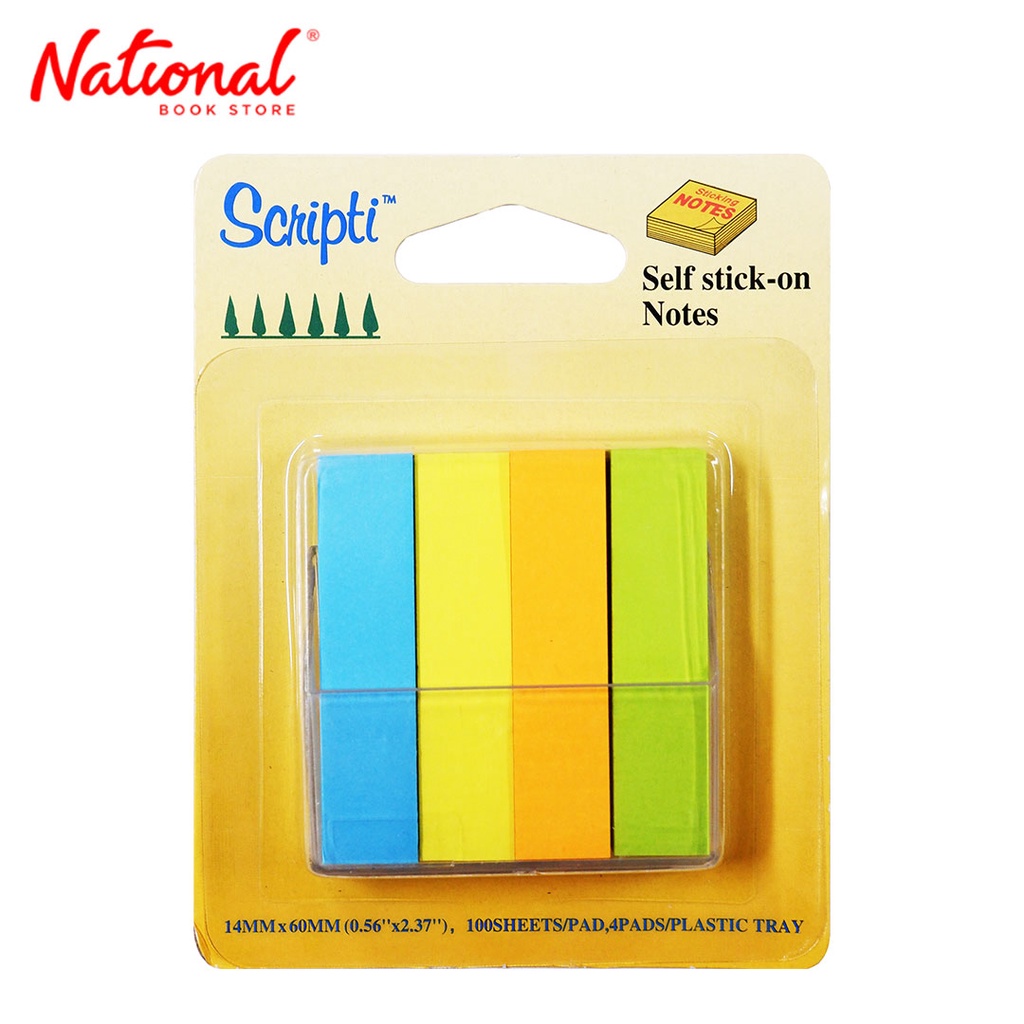 Scripti Tape Flag 14x60 mm Neon 4 colors 100 Sheets - School & Office ...