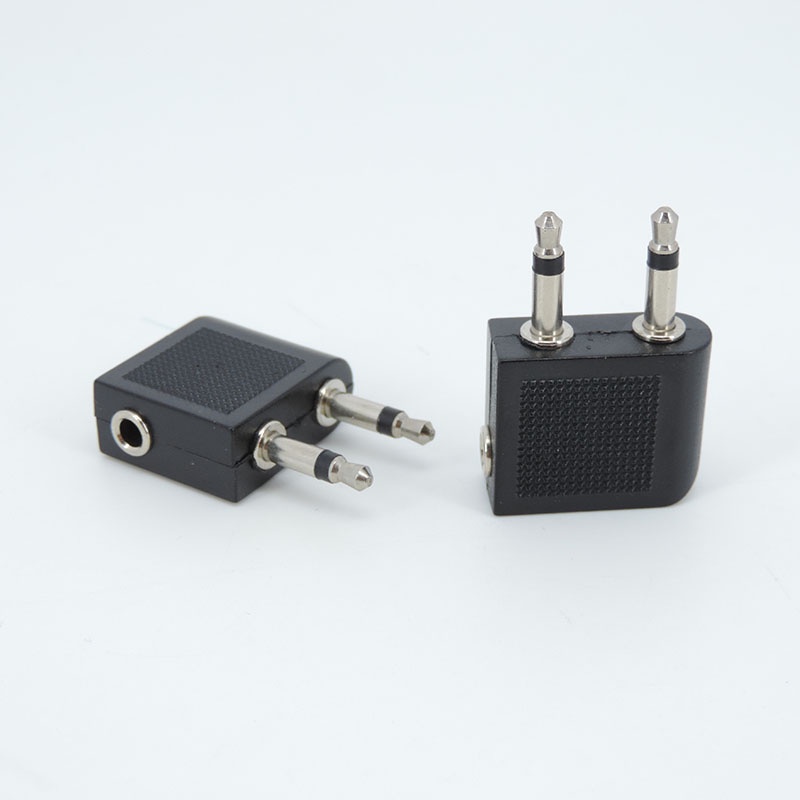 Air Plane dual 3.5mm female to 2 jack male Plug Airplane socket Airline