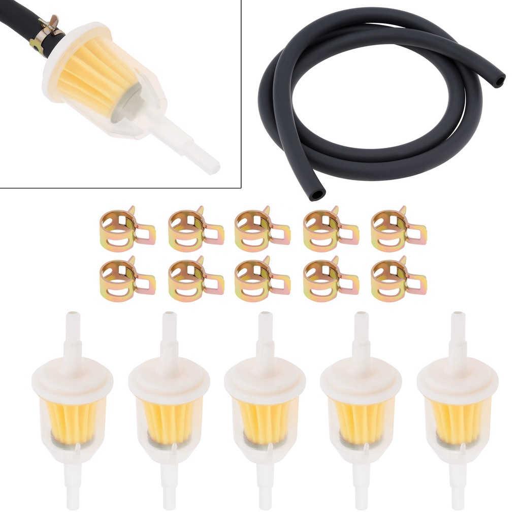 1/4 Inch ID Fuel Hose Filter Tube Clamp Fuel Line for Motorcycle Car