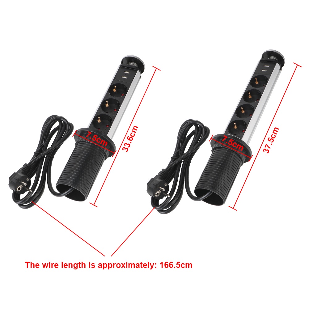 LY ☃☃ Kitchen Table Pop Up Electrical Socket Aluminum Shelf Power 1