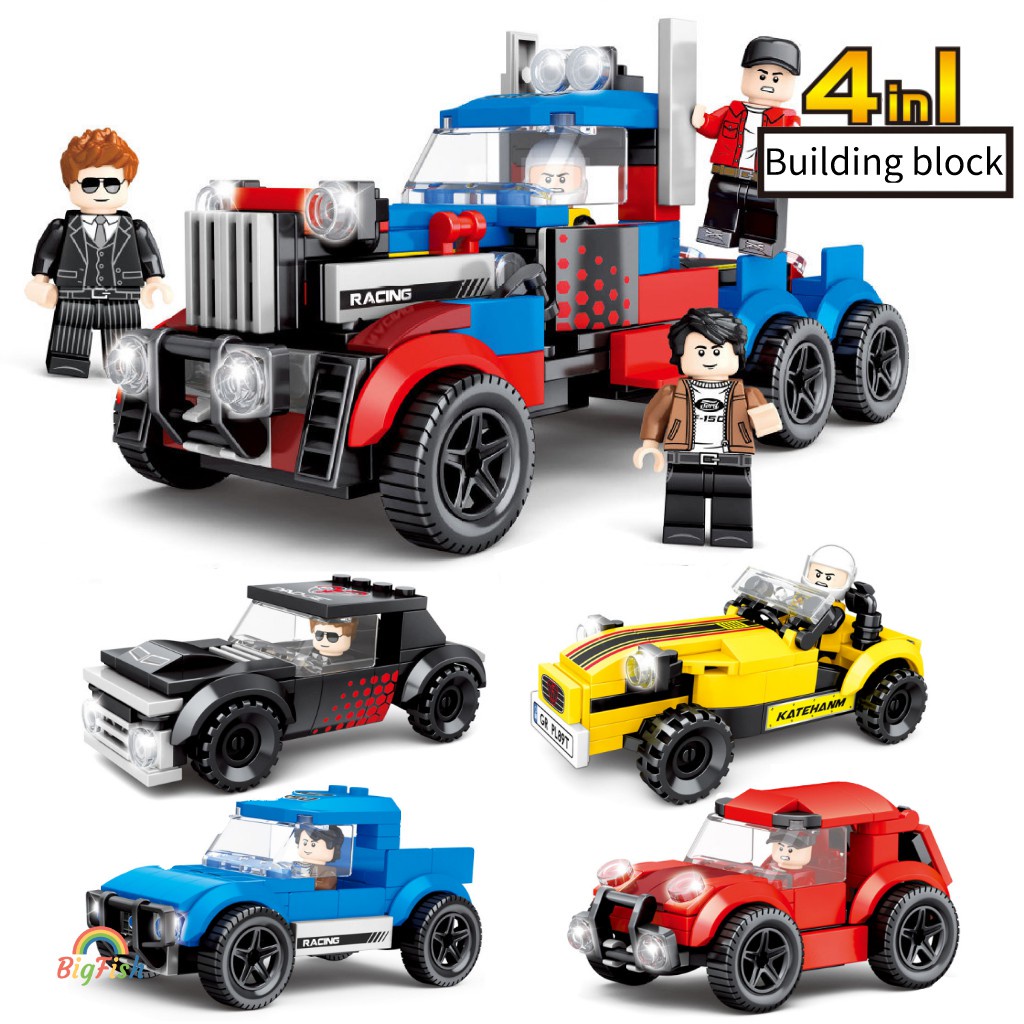 4 in 1 Racing Car Model Building Block Lego Compatible F1 toys for boys