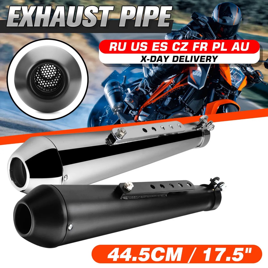 Universal Motorcycle Cafe Racer Exhaust Mufflers Silencer Pipe with