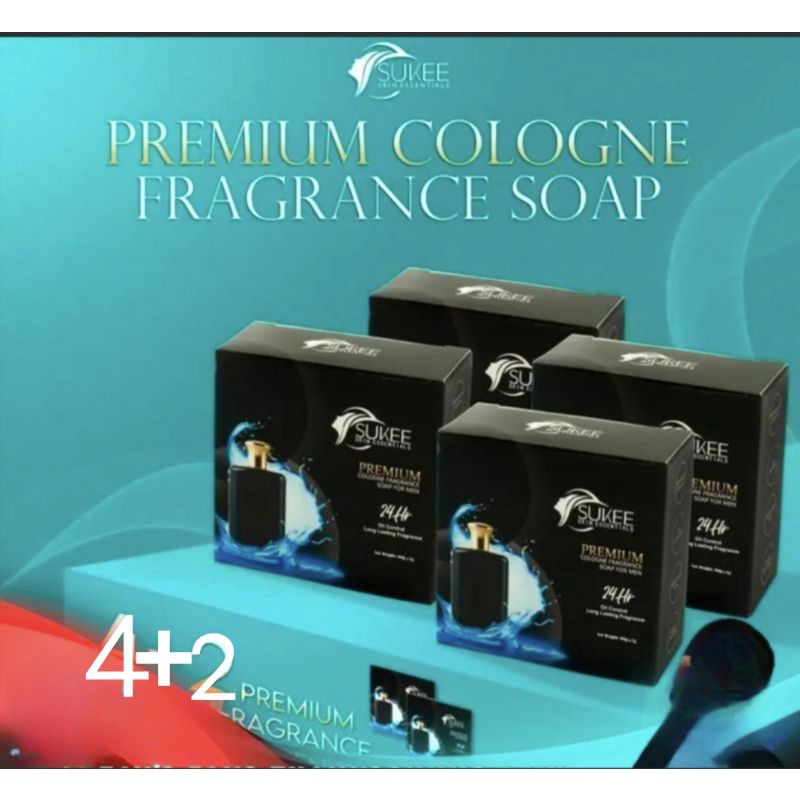 4 + 2 FREE SUKEE PREMIUM COLOGNE FRAGRANCE SOAP FOR MEN Shopee