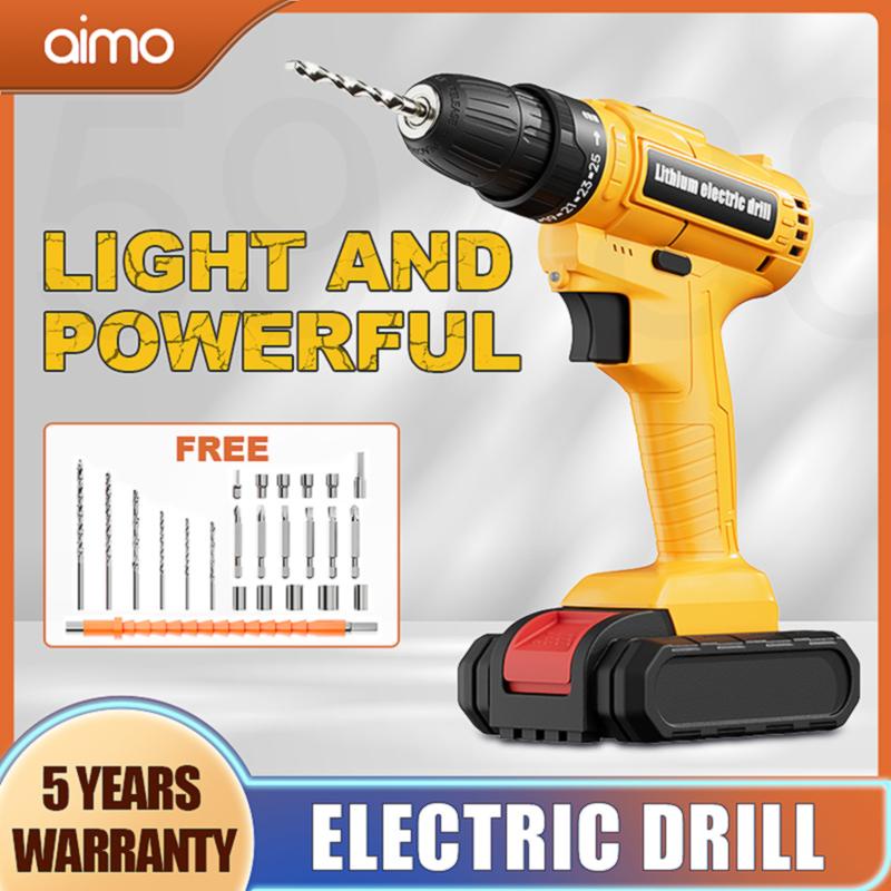 S727 aimo Rechargeable Cordless Hand Drill Heavy Duty Portable Impact Drill Cordless Electric