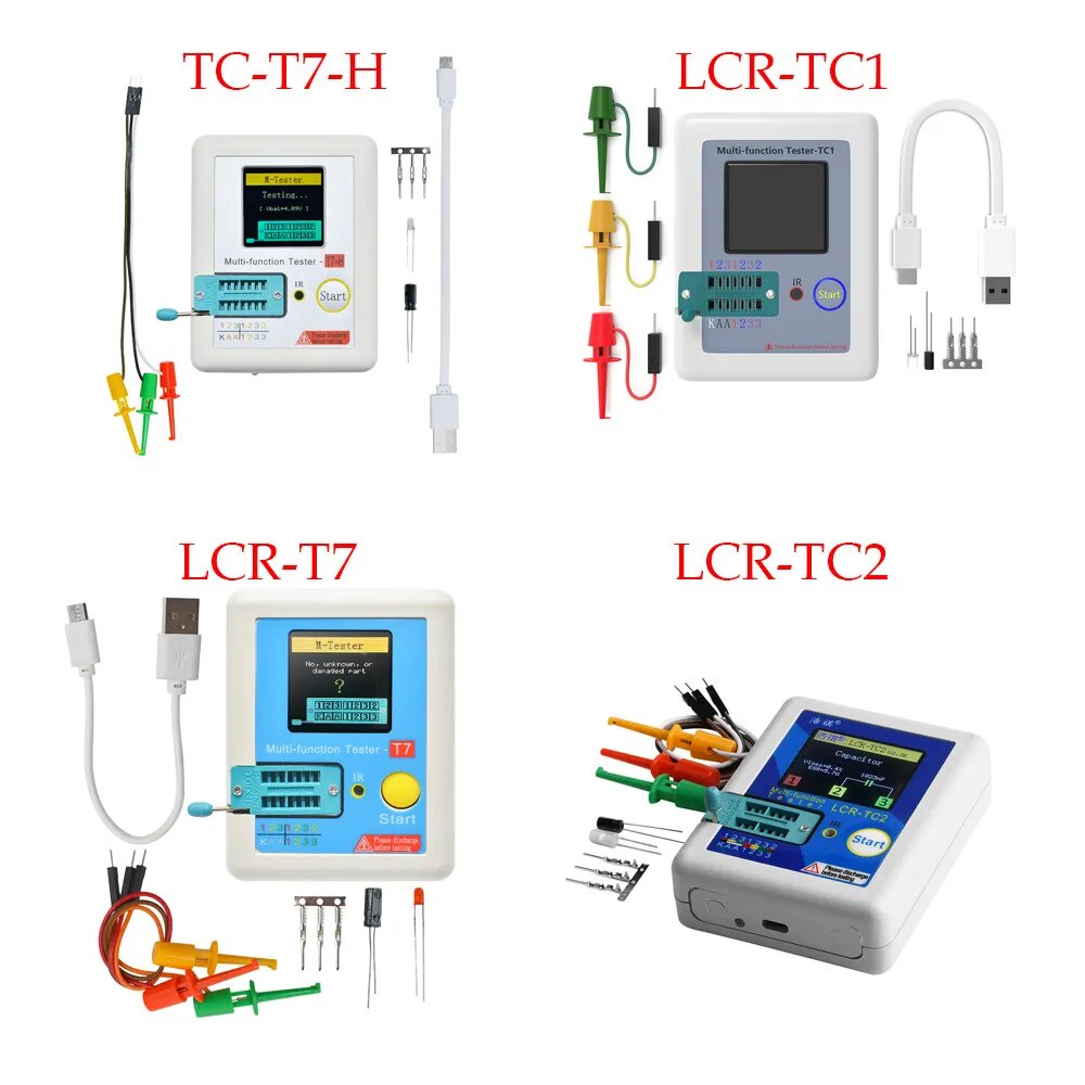 Transistor Tester LCRTC1 LCRTC2 TCRT7 TCT7H Color Display Multi