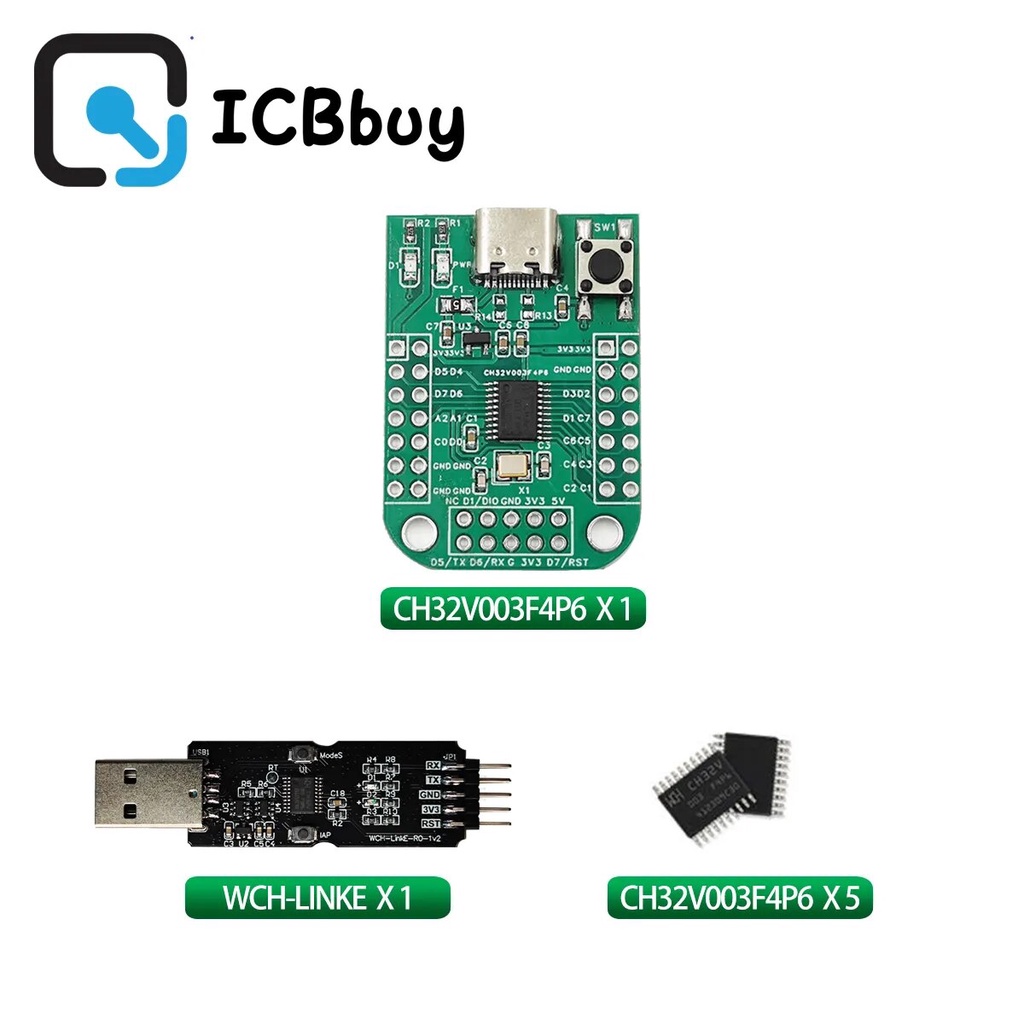 CH32V003 EVT Development Board CH32V003F4P6 MCU QingKe RISCV2A 1wire