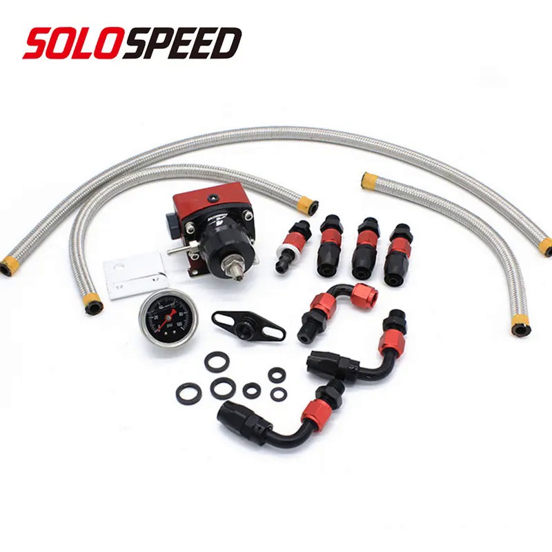 Fuel Pressure Regulator Kit Universal Adjustable Liquid Gauge With Oil