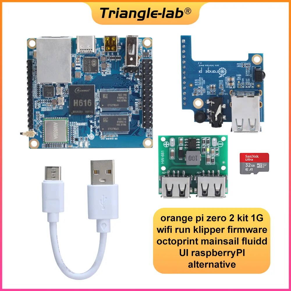 Trianglelab orange pi zero 2 kit 1G wifi run klipper firmware octoprint