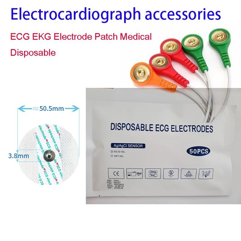 ECG Electrodes and ECG Holte Cable Medical Electrode Patch ECG Machine