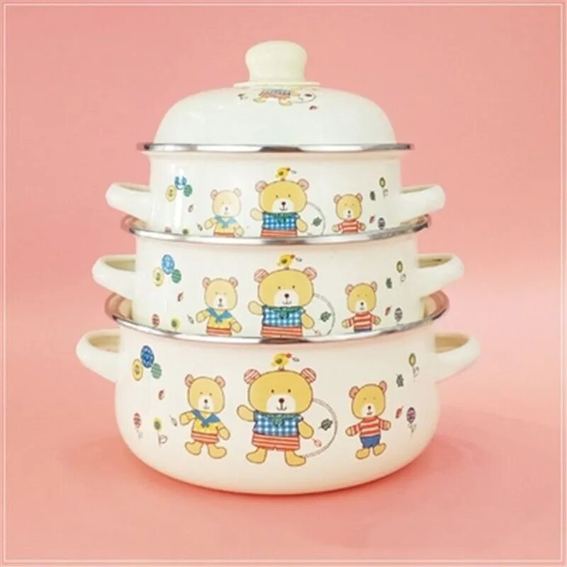 China Dinnerware Set Enameled Pots Set for Stovetop Cooking Baby Food