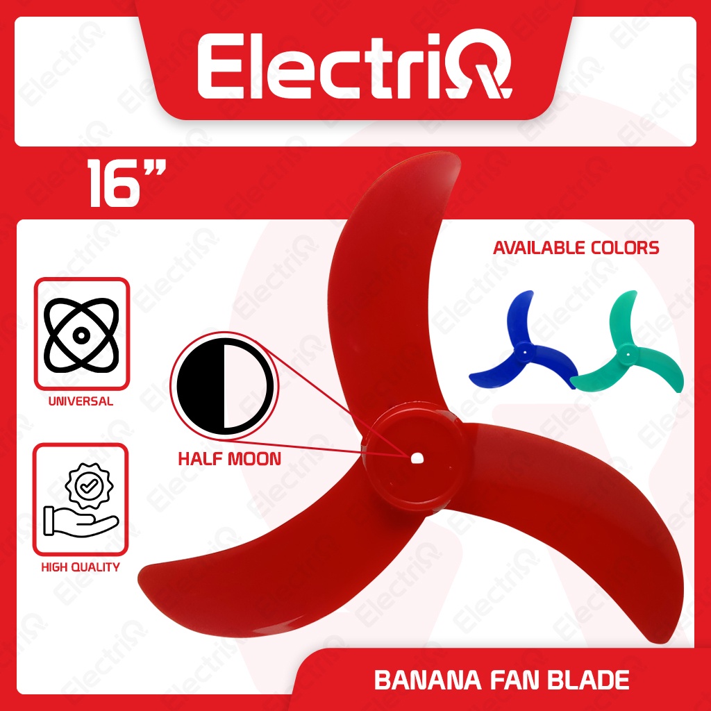 Electriq Electric Fan Blade 16"Non Breakable Universal Plastic Blade BB