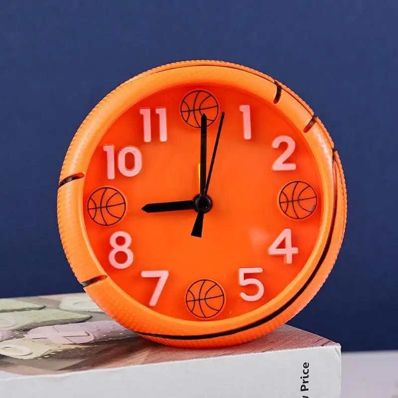 No Tick 3D Basketball Football Sport Alarm Clock Battery Powered Clock