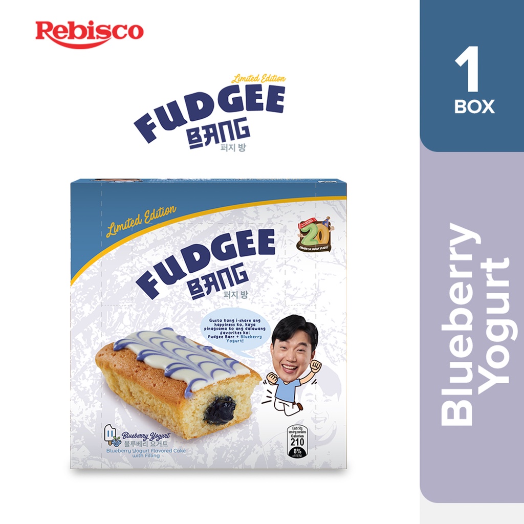 Fudgee Barr Fudgee Bang Blueberry Yogurt 45g X 4pcs Per Display Box