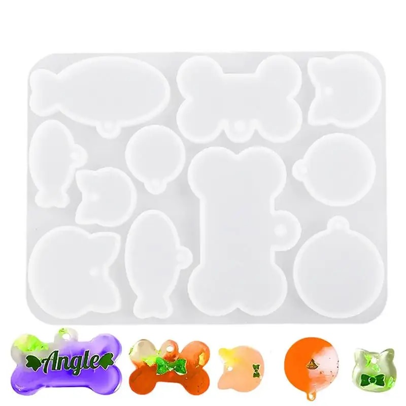 ☋Pet Tag Resin Mold Silicone Molds For Resin Casting Pet Collar Tags