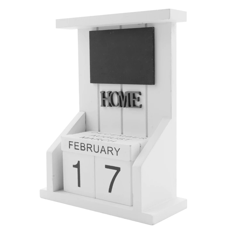 Wooden Desk Block CalendarPerpetual Calendar Month Date Display Home