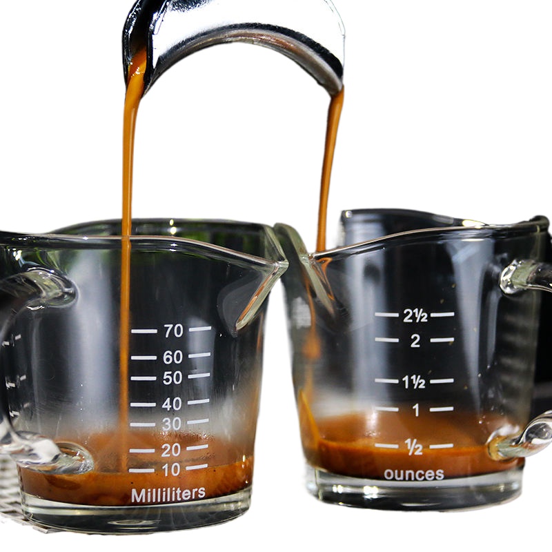 2 pieces glass ounce cup espresso measuring cup 4 scale conversion professional coffee flow cup