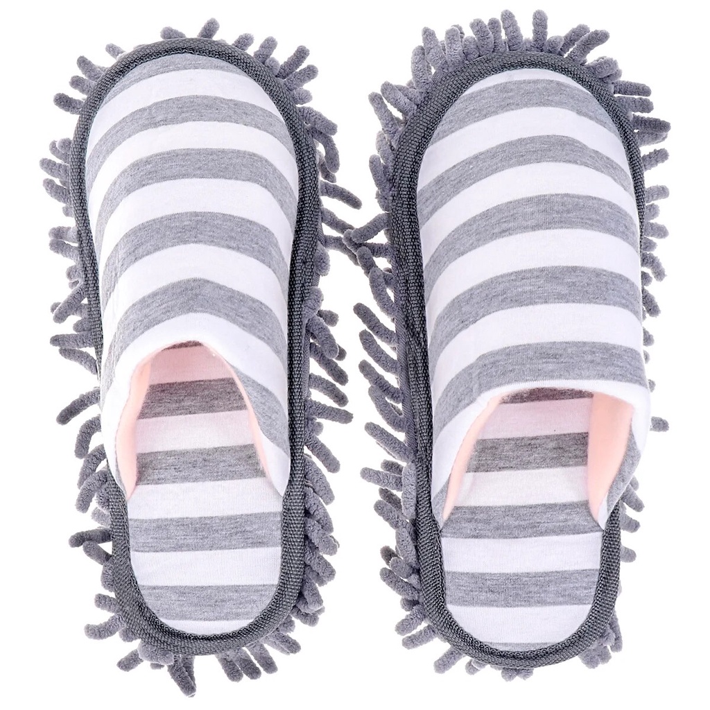 93U Womens Cozy Slippers Floor Mop Shoes Foot Mop Slippers Duster Lazy