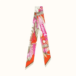 95cm*5cm Pink Silk Scarf For Women Letter chain Printed Handle Bag