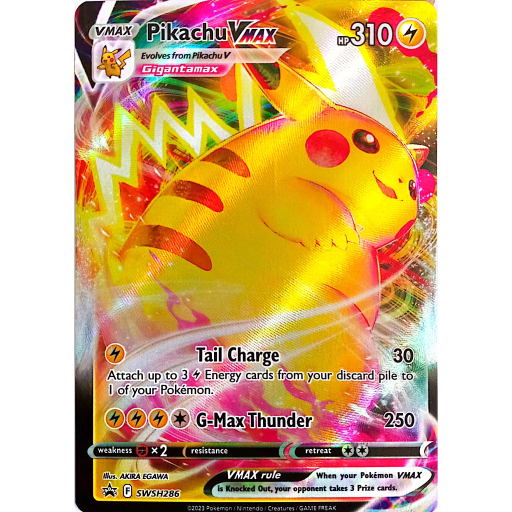 Pokemn TCG Pikachu VMAX - SWSH286 Black Star Promo Shiny Full Art ...