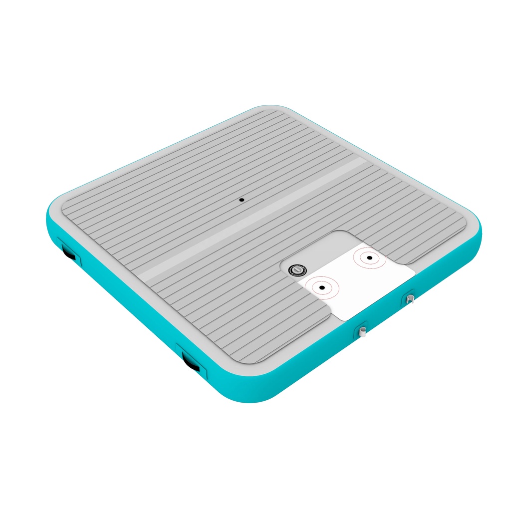 Floating inflatable teak deck yacht docking boat dock platform with