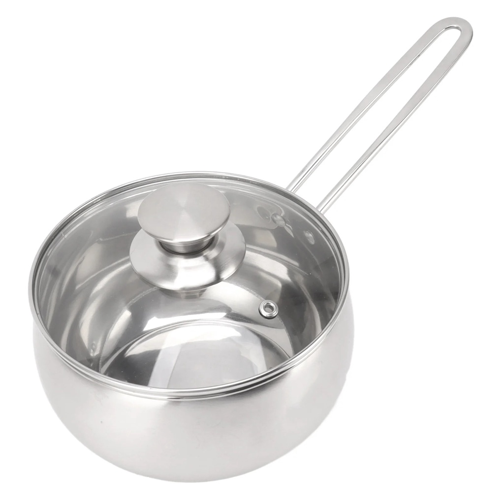 ☽Milk Warmer Pot Stainless Steel Thick Composite Bottom Even Heating