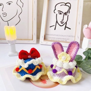 Crocheted Cartoon Cute Dog Puppy Birthday Hat Snow White Frenal Bunny 