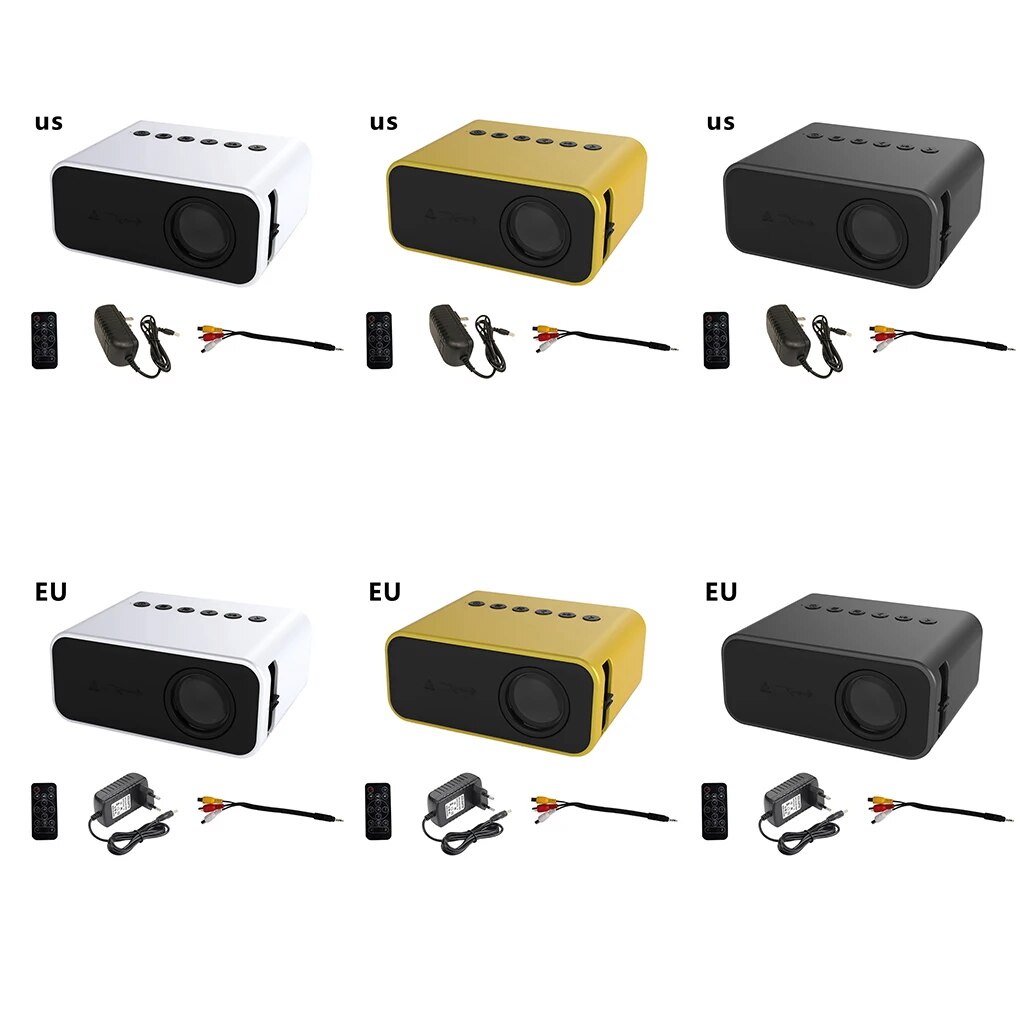 ~Mini Projector 1080P LED Cinema Projector Adjustable Portable Media ...