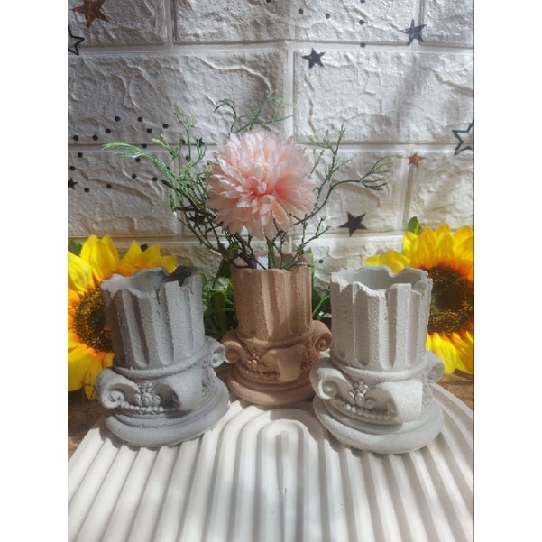 Nordic Greek Pillar Pots for succulents, candle vessel, home decor