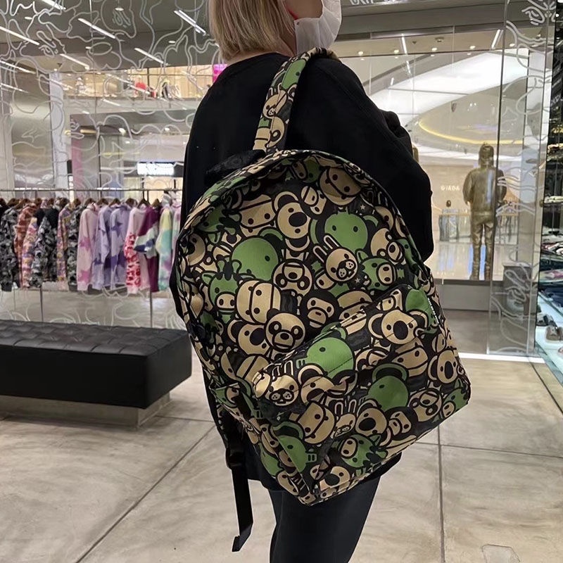 Spot BAPE BABY MILO DAY PACK green camouflage little monkey zoo casual ...