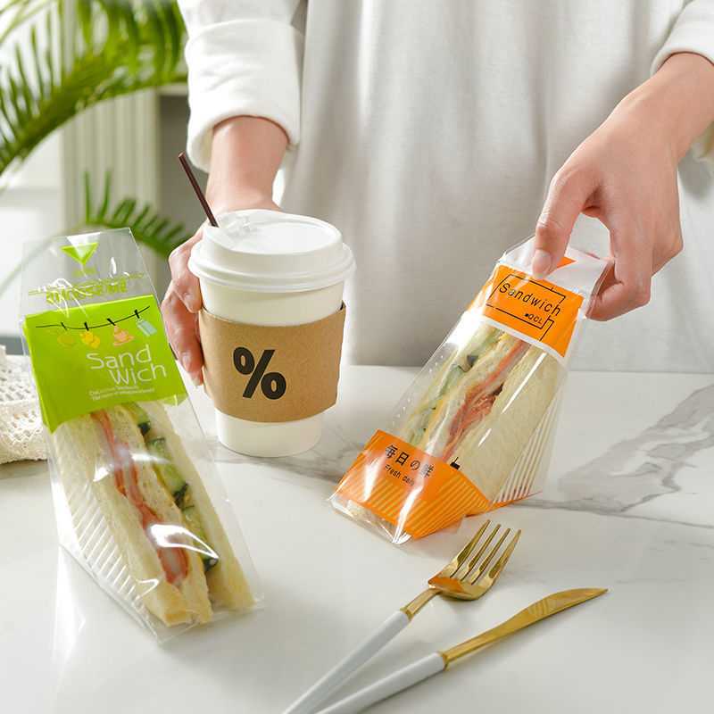 100PCS Plastic Sandwich Bags Sandwich Bags Fold Over Disposable