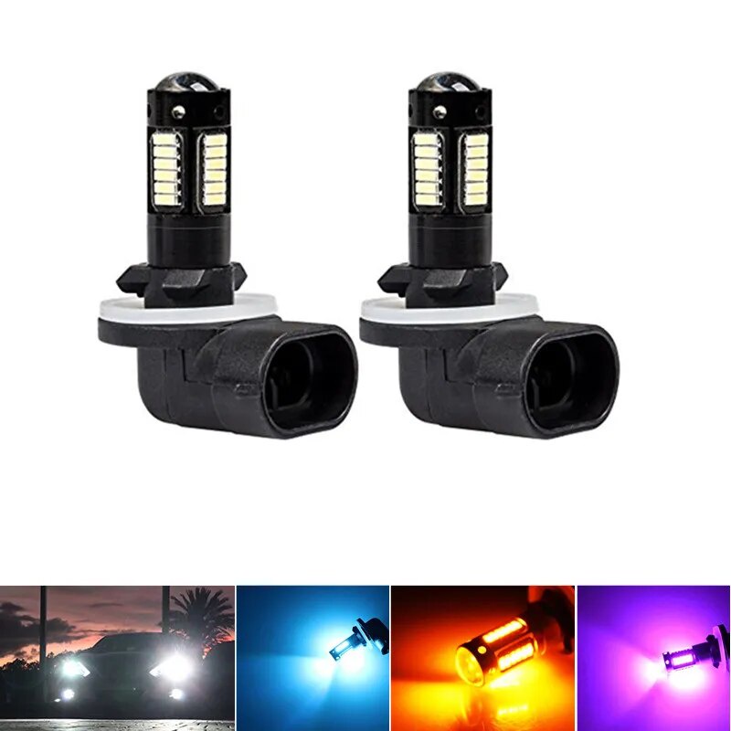 thumbnail interactive-video image 1 of 20W Orange LED Fog Light Bulbs - H27/880 Size, Pair, Direct OE Replacement 1 of 10