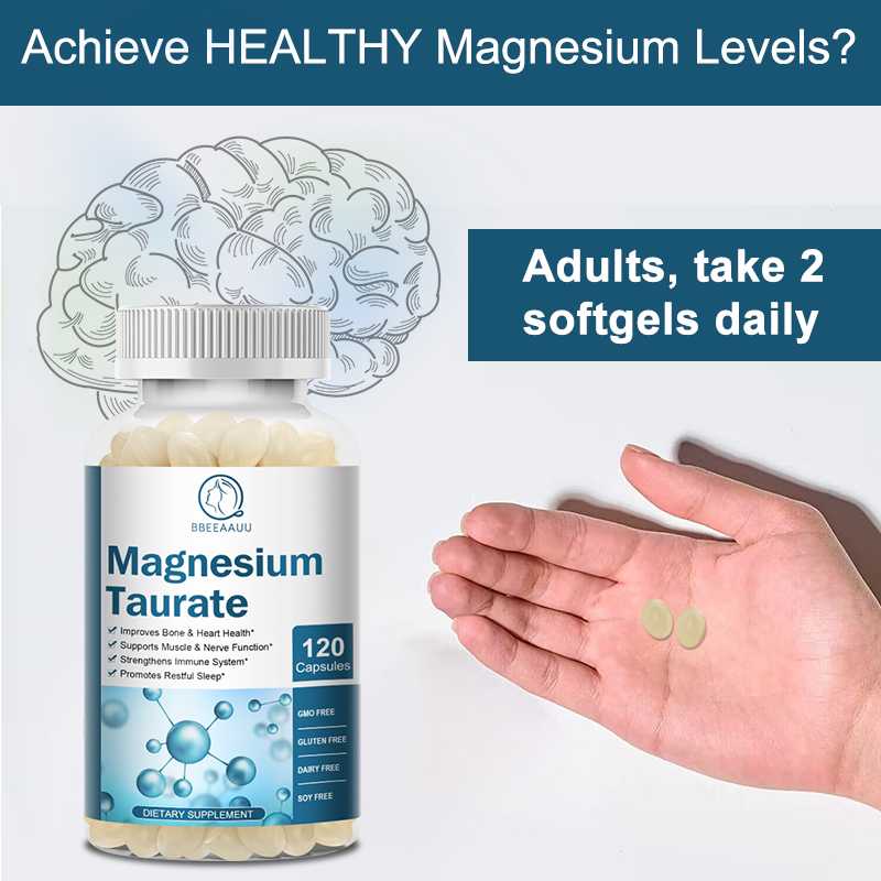 Bbeeaauu Magnesium Taurate 700mg Improves Bone&Heart Health Supports