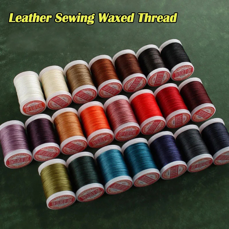 ★0.4/0.5mm Round Waxed Thread Solid Color High Quality Sewing Thread ...