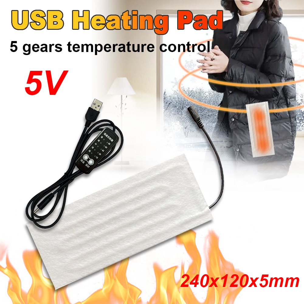 【5V USB Heating Pad Clothes Heating Mat Electric Heating Film For Neck