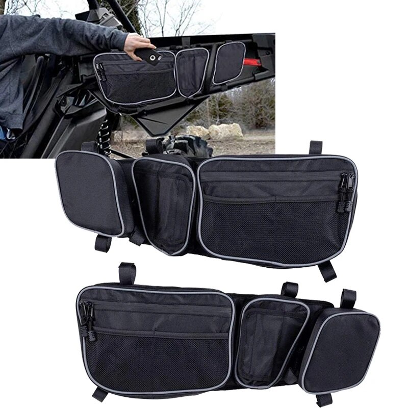 ☍For CAM AM Maverick X3 Upper Door Bags with Knee Pad Cup Holder Mesh