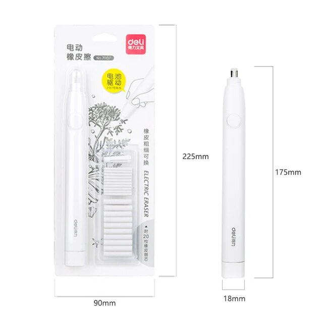 10l Deli Mechanical Pencil Eraser Drawing Cute Kneaded Electric Auto