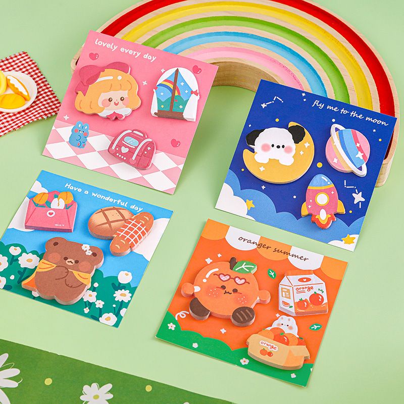 Cute Cartoon Combination Sticky Notes Ins Kawaii Points Memo Pads ...