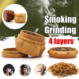 4-Layer Resin Wooden Tobacco Grinder 40/55mm Drum Type Herb