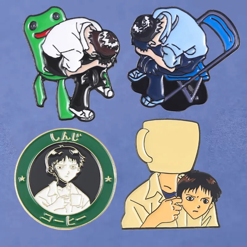 ⓛNeon Genesis Evangelion Ikari Shinji Anime Lapel Pins Backpack Jeans ...