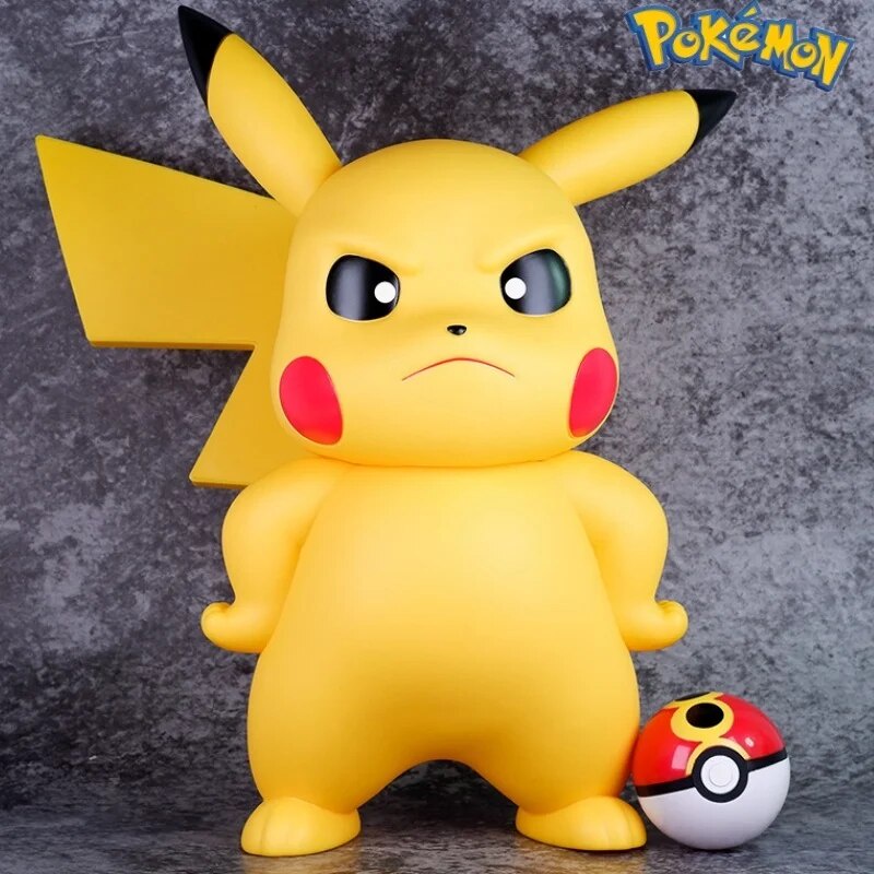 유2023 New 38.5cm Anime Pokemon Cute Pikachu Pvc Action Figure Kawaii ...
