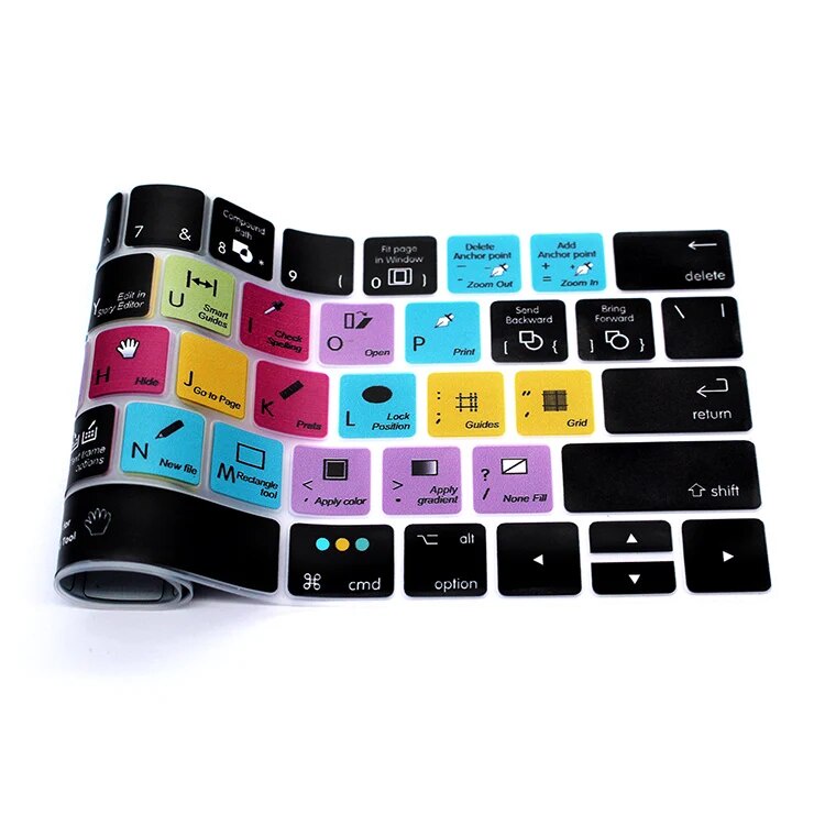 HRH Adobe InDesign Function Shortcut Hot key Silicone Keyboard Cover ...