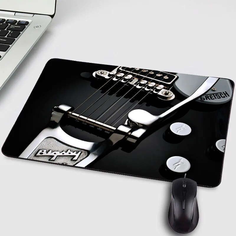 New Funny Art Wallpapers Guitar Pattern Printed Mousepad For Decorate