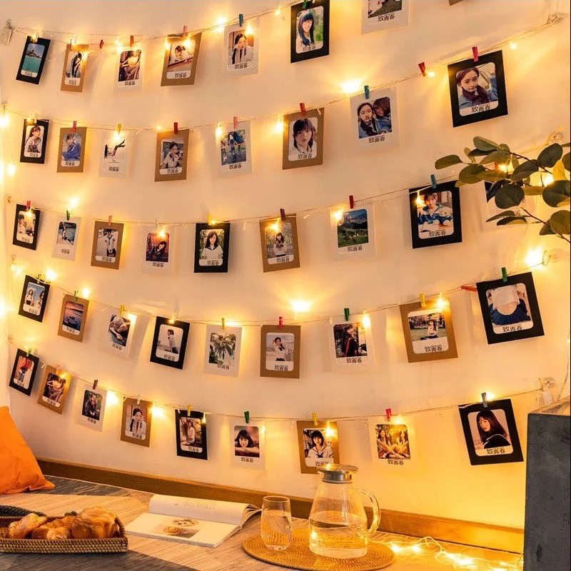 10Pcs Wall Photo Frames Wooden Photo Frame Clip Paper Picture Holder ...