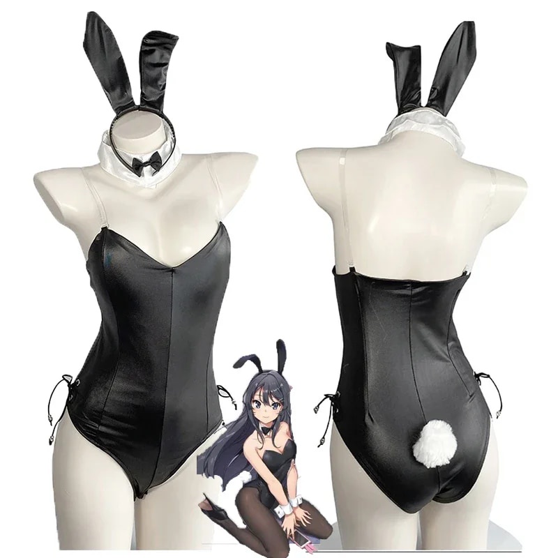 Anime Sexy Sakurajima Mai Cosplay Bunny Girl Jumpsuit Bunny Girl Senpai